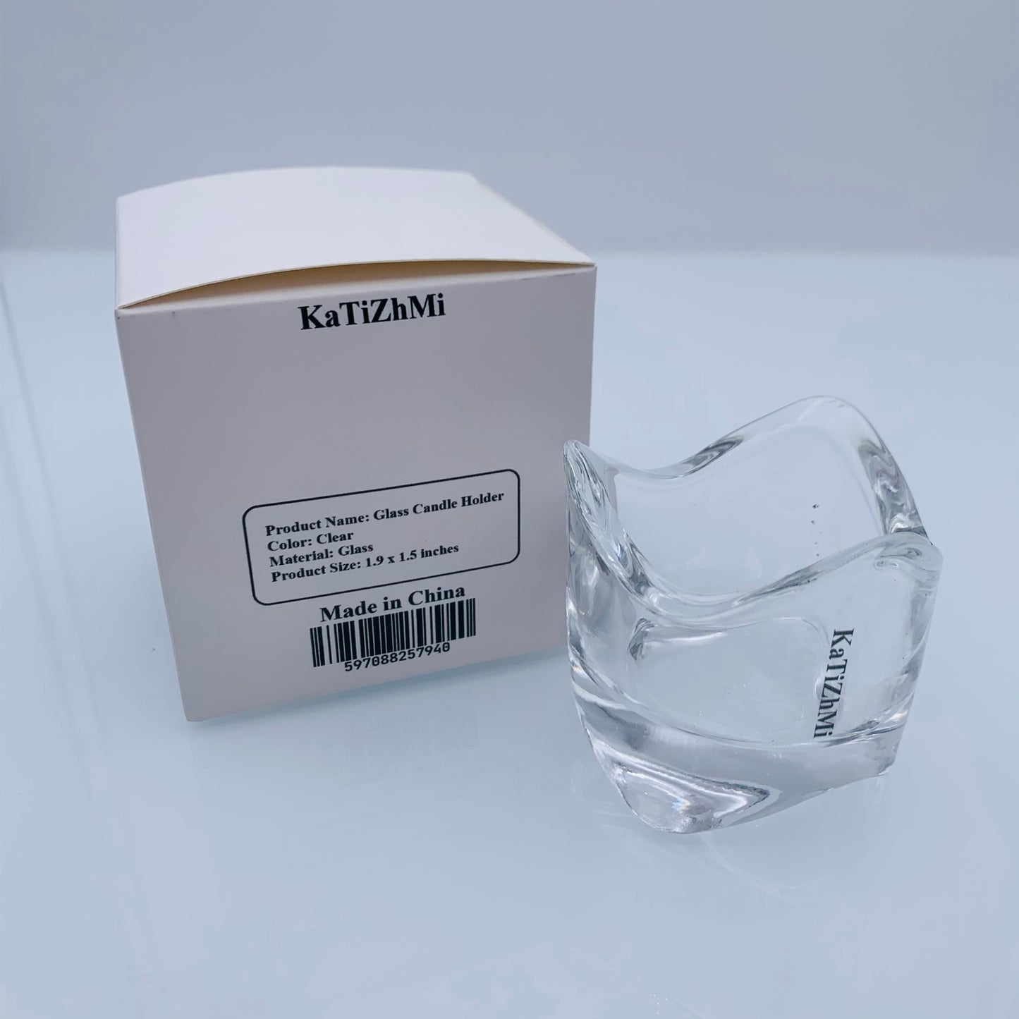 KaTiZhMi Glass Candlesticks Holder Fine Transparent Crystal Glass Candlestick Dining Home Decoration