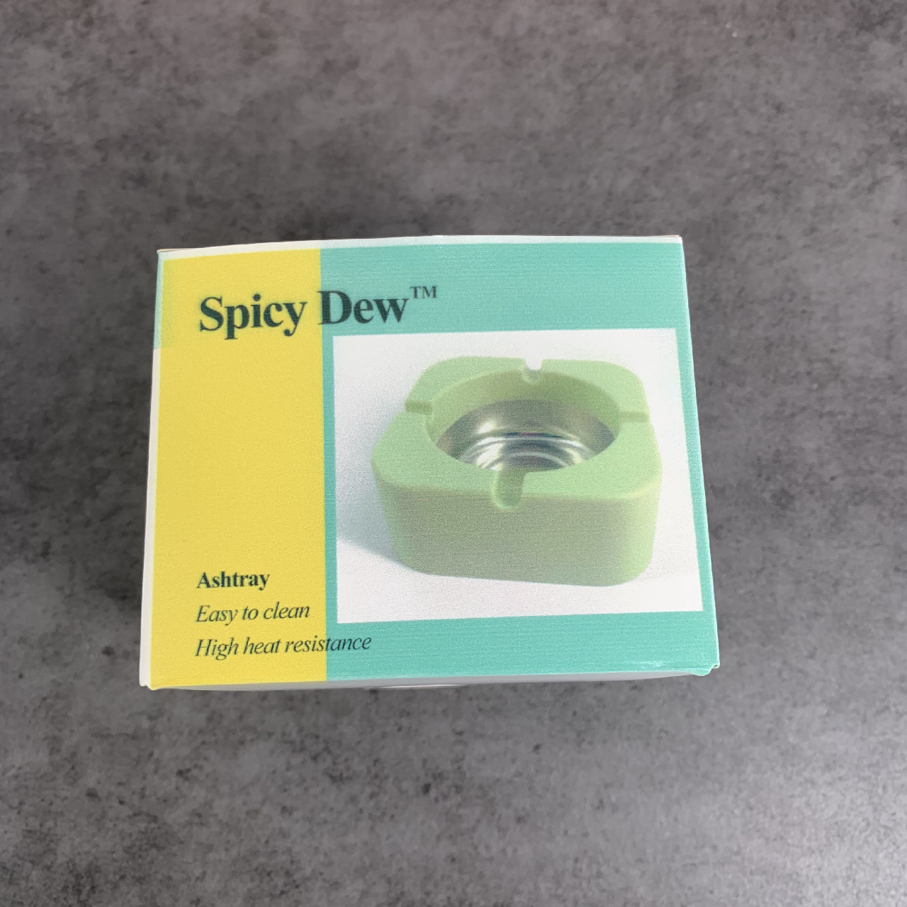 Spicy Dew Square Ashtray Thickened Ashtray For Living Room Terrace Outdoor Decoration In Green