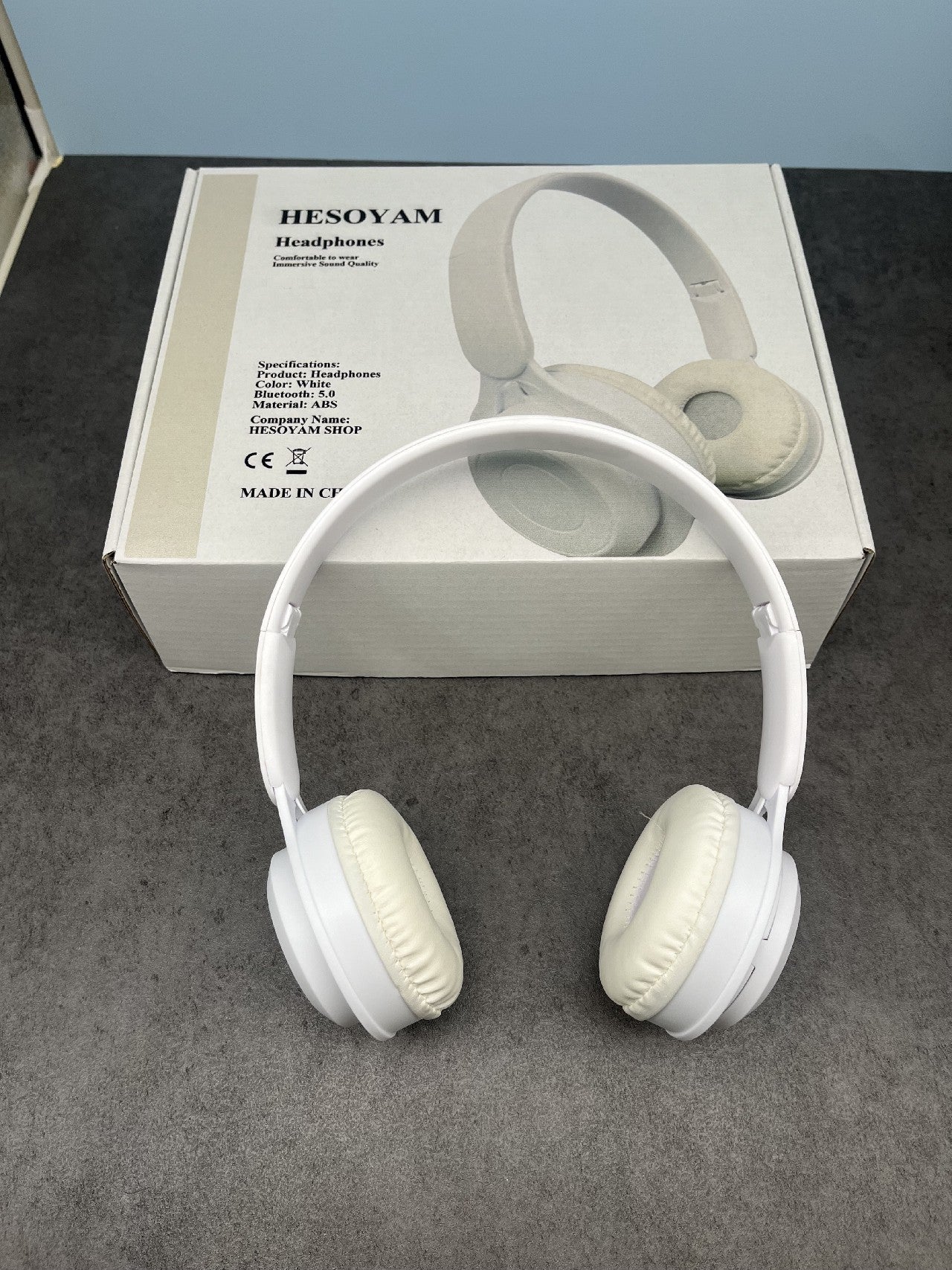 HESOYAM Lightweight Bluetooth Headphones Over-Ear Foldable Wireless Headphones