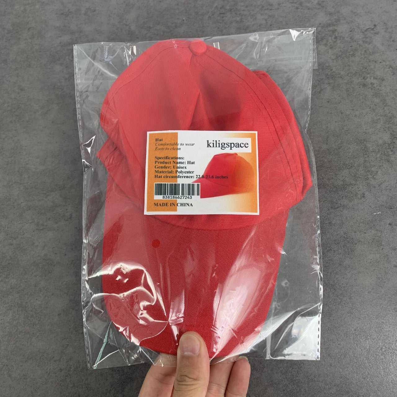 kiligspace Casual Baseball Cap for Kids & Adult in Red