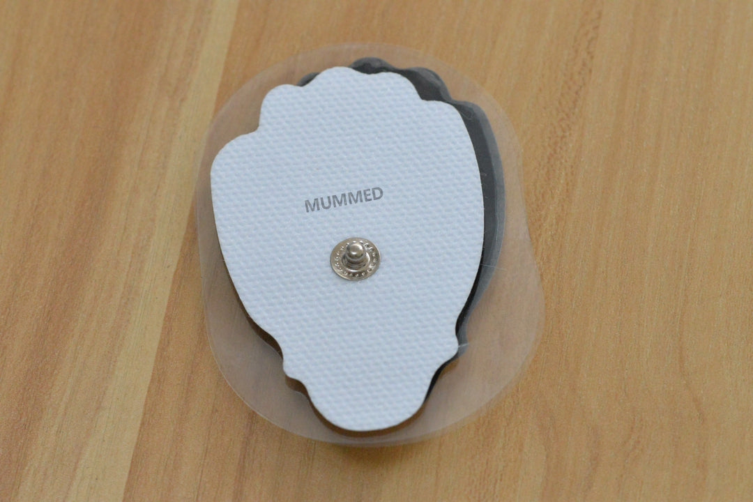 MUMMED Electrodes for Medical Use with Snap Button and Adhesive, Black and White