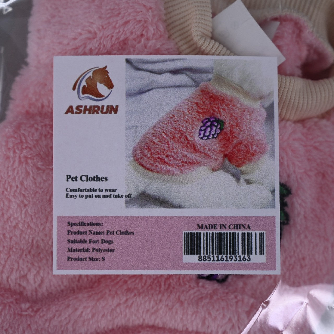 ASHRUN Dog Clothes for Small Dogs Cute Printed Pets tshirt Puppy Pet Cat Vest In Pink