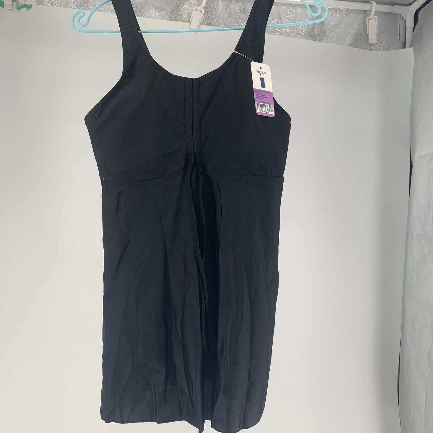 lugogne Woman Sexy Pure Black V-Neck Sling Swimsuit