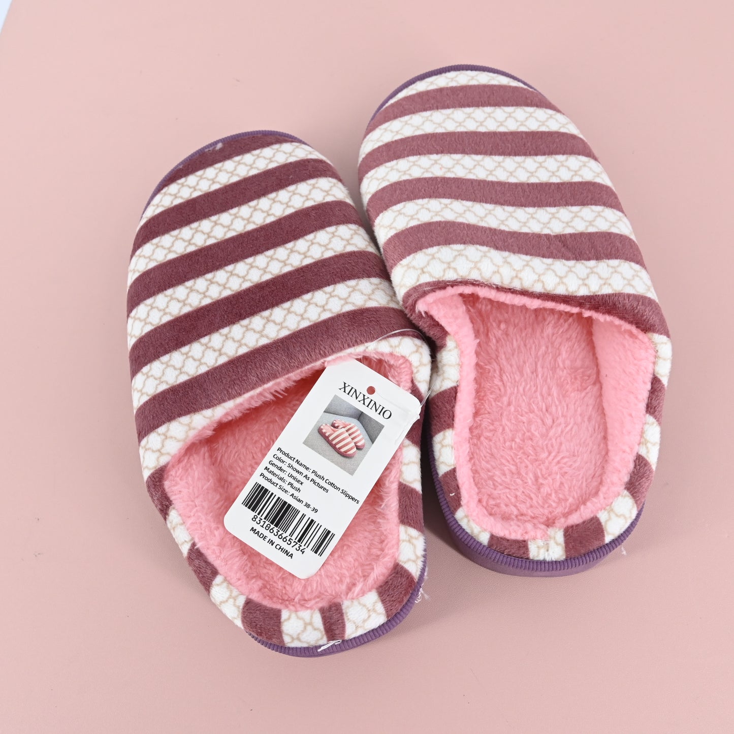 XINXINIO Winter Warm Cotton Slippers Footwear Soft Non-slip Indoor House Footwear