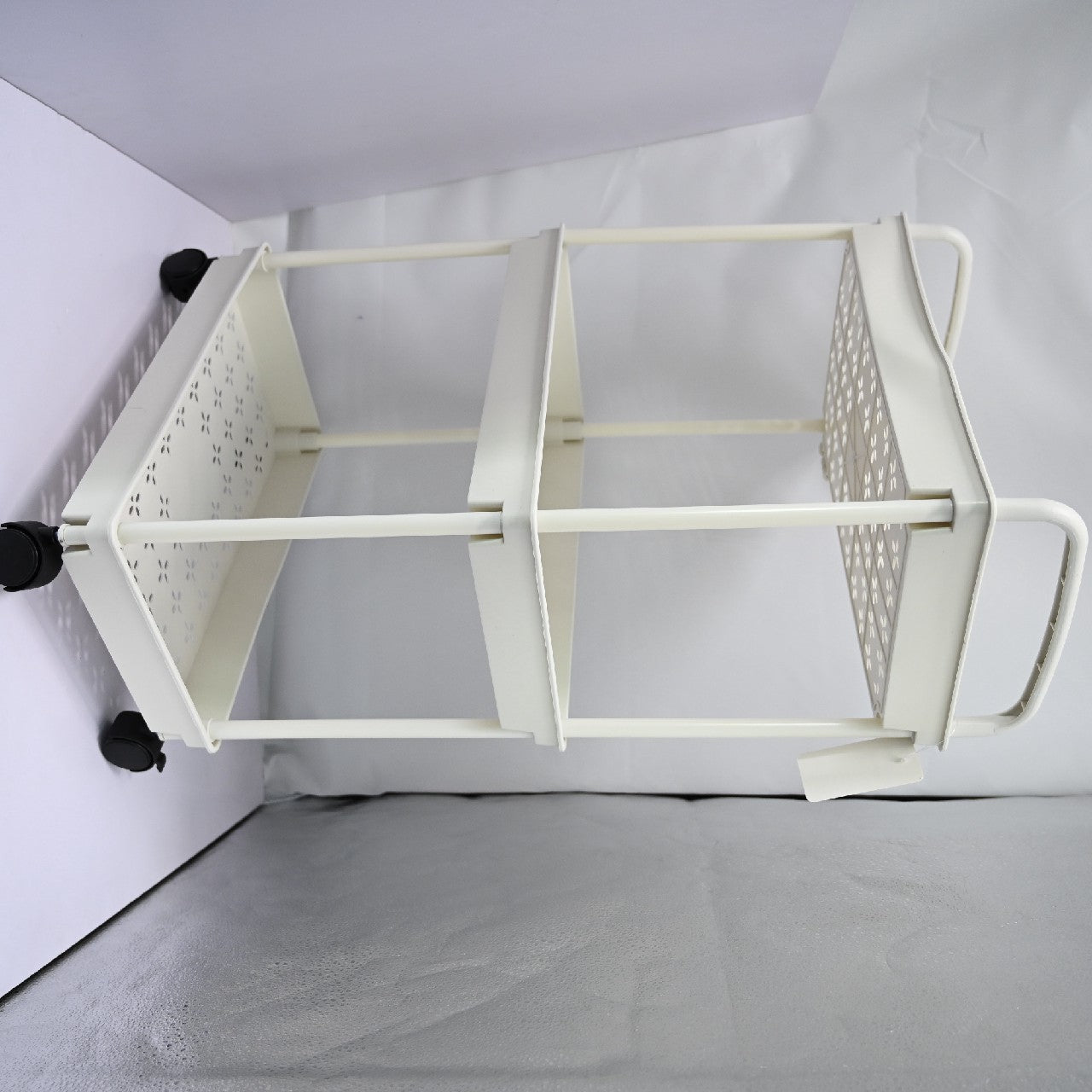 3-Tier White Plastic Cart for Office, Bathroom, Kitchen, Garden