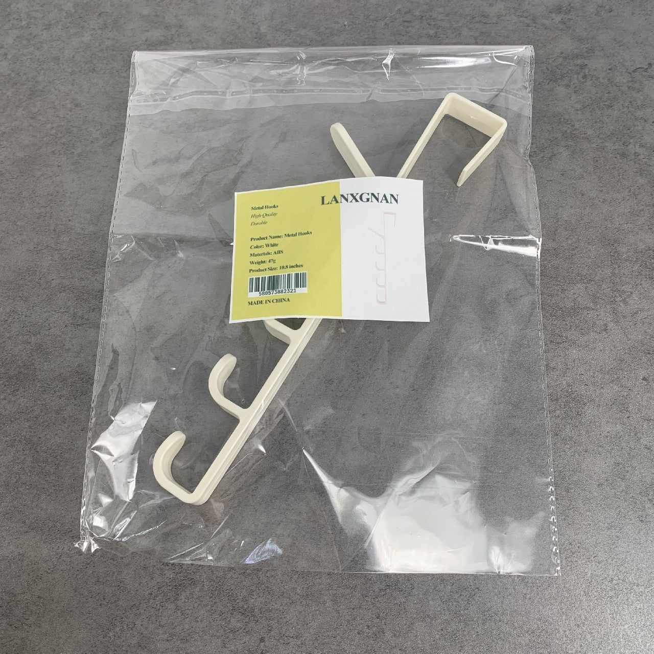 LANXGNAN Over The Door Metal Hooks for Hanging Towels Clothes Bags Hats In White