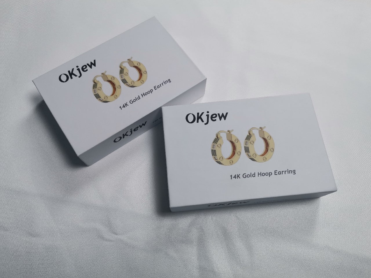 Okjew 14K Gold Elegant Hoop Earrings For Women Girls