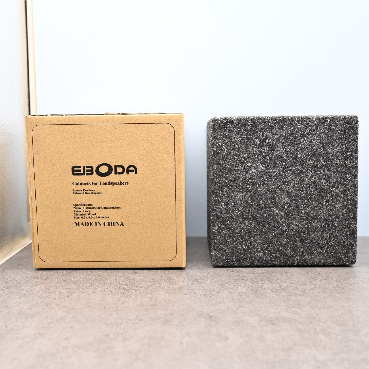 EBDODA Gray Wooden Cabinet for Loudspeaker with 4.5 Inches Speaker Hole