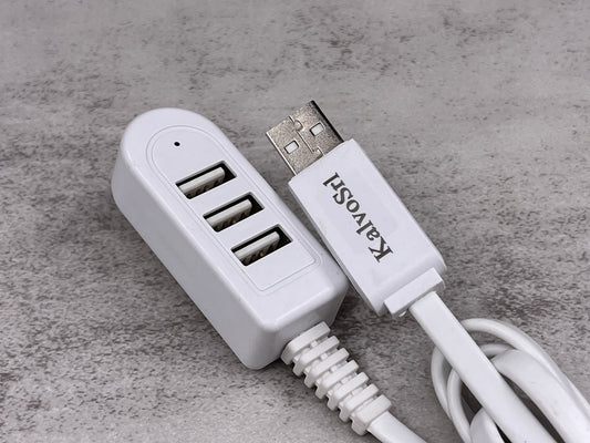 KalvoSrl 3 Port Portable USB 2.0 Hub Splitter And Expander Hub