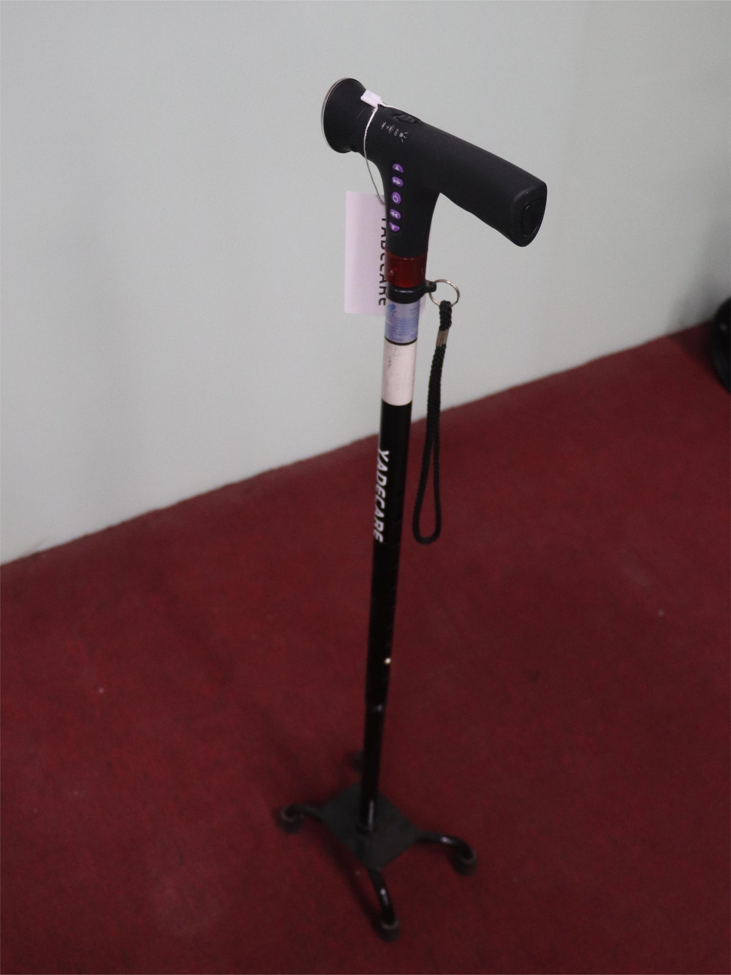 YADECARE Walking Cane Free Standing Cane, Foldable with T Handle, with Wheel Black