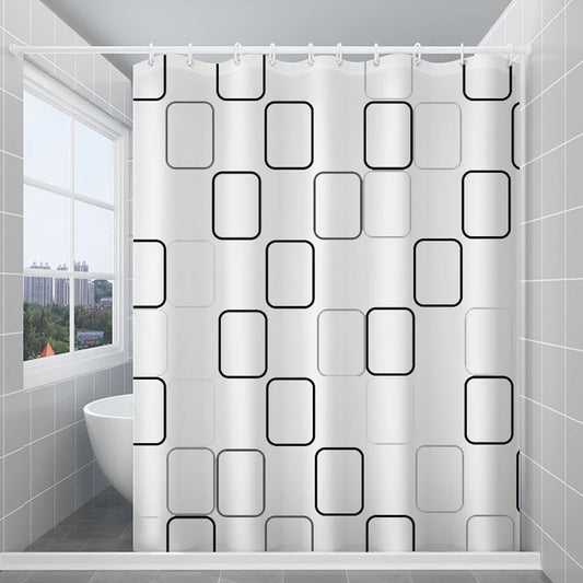 New Arrivals 240 200 180 150 Modern Shower Curtain With Hooks Mildew Proof Translucent Bathroom Curtains