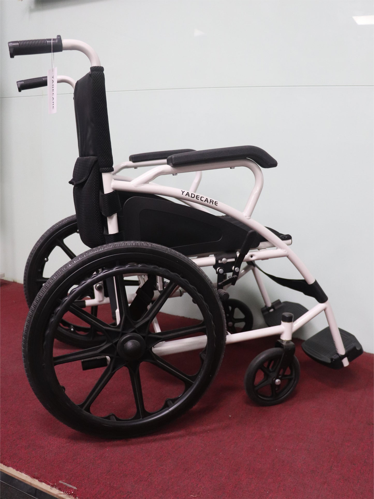 YADECARE Foldable Wheelchair, Lift Wheelchair with Swing-Away Elevating Leg Rests and Flip-Back Arms for Adult