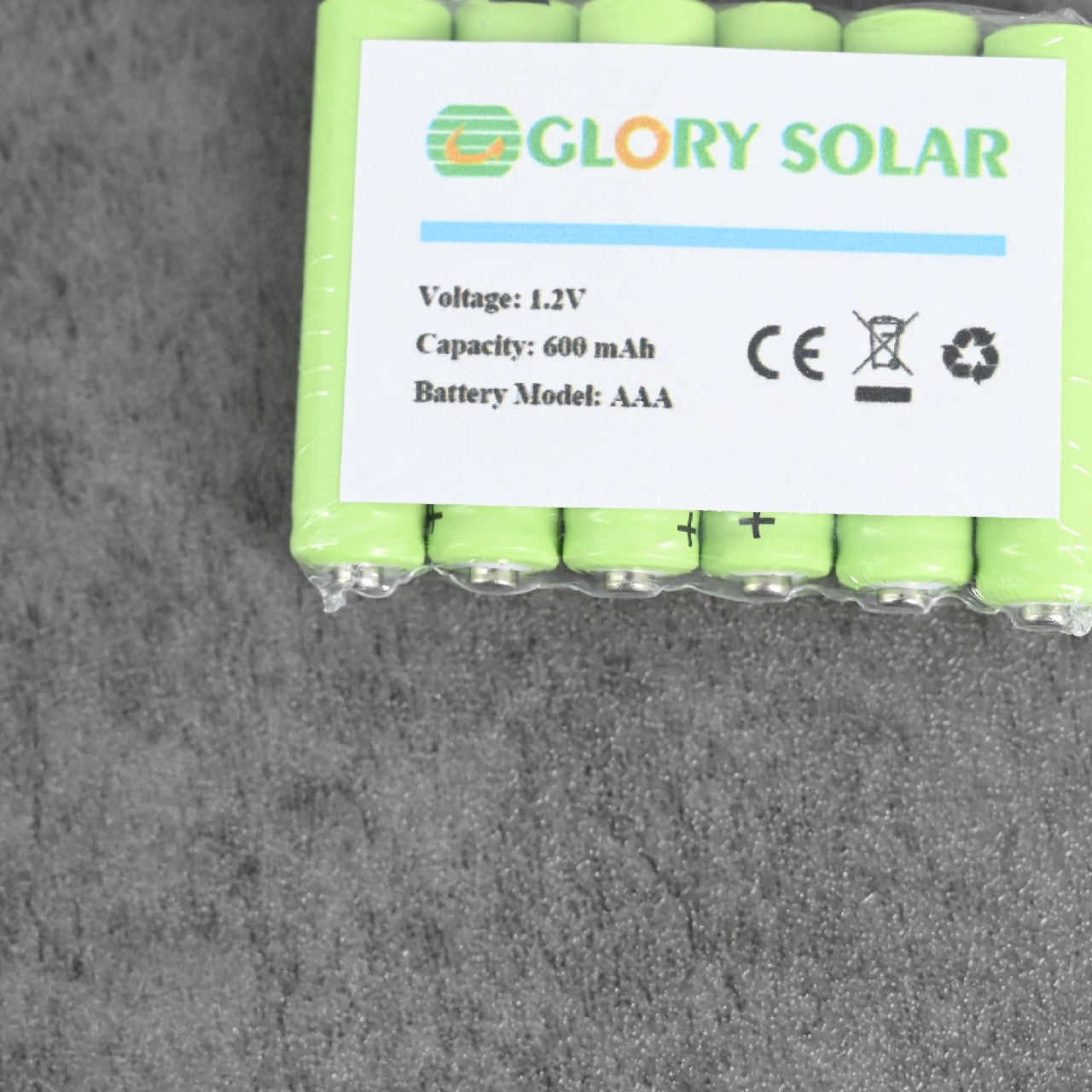 Glory solar Rechargeable Battery for Toy Alarm Clock Air Conditioner Flashlight AAA Battery