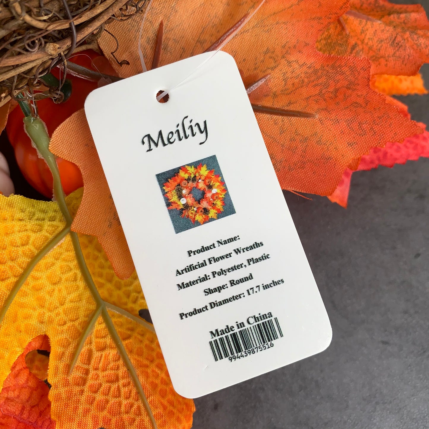 MEILIY Maple Wreath Fall Wreath Farmhouse Fall Harvest Christmas Outdoor Decoration