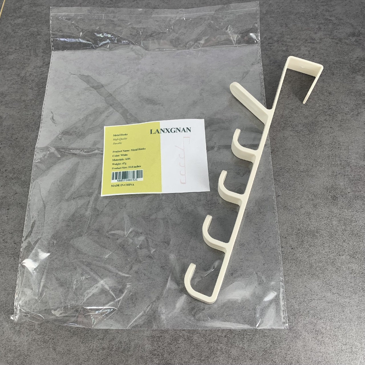 LANXGNAN Over The Door Metal Hooks for Hanging Towels Clothes Bags Hats In White