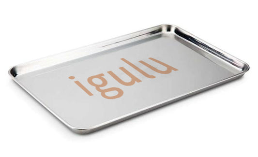 igulu Metal Packaging Tray Small Silver Lightweight Tray Smooth Surface