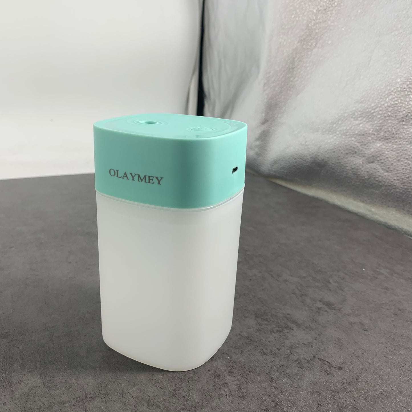 OLAYMEY USB Humidifier, Colorful Light 400ml Humidifier, Large Fog Volume Humidifier Green