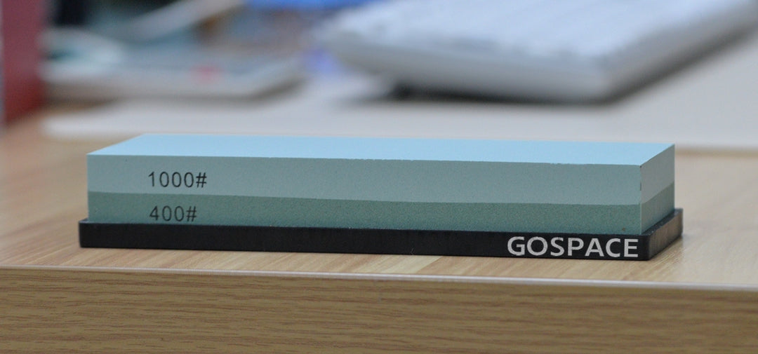 Gospace Double-Sided Knife Sharpener with 1000# and 400# Grits, Blue and Green
