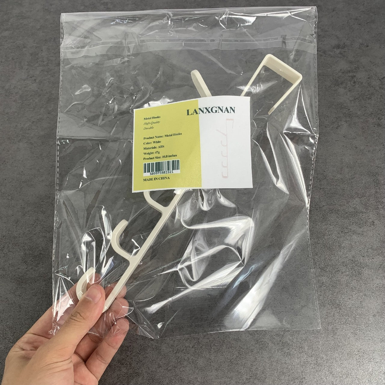 LANXGNAN Over The Door Metal Hooks for Hanging Towels Clothes Bags Hats In White