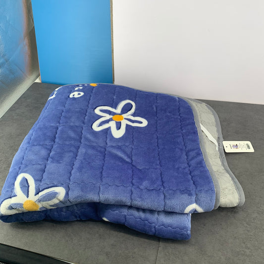 mussel Winter Fleece Bed Blankets Warm Cotton Blanket in Blue