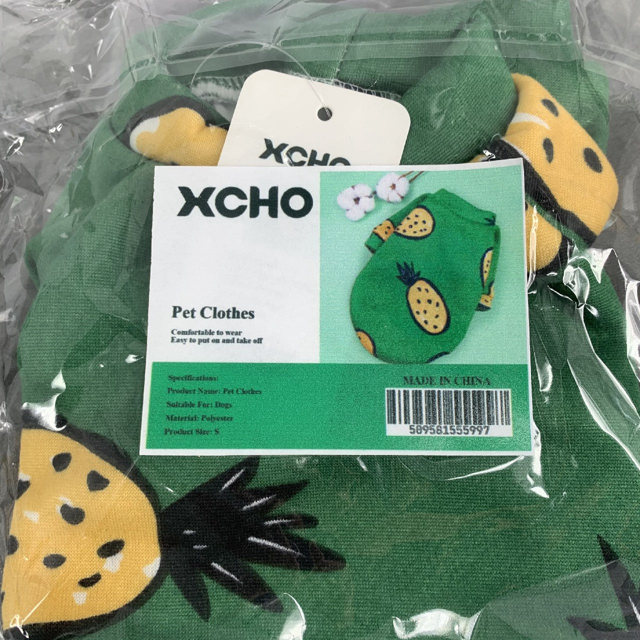 XCHO Dog Clothes for Small Dogs Cute Printed Pets tshirt Puppy Pet Cat Vest In Green