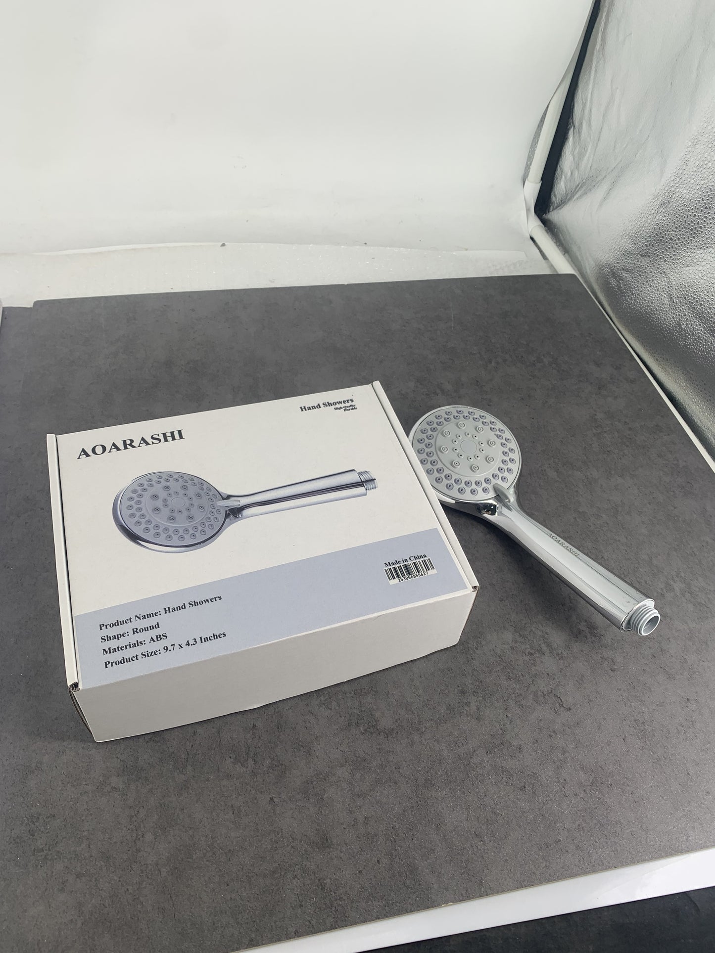 AOARASHI Round Shower Heads with Handheld, High Pressure 4 Mode for Bathing