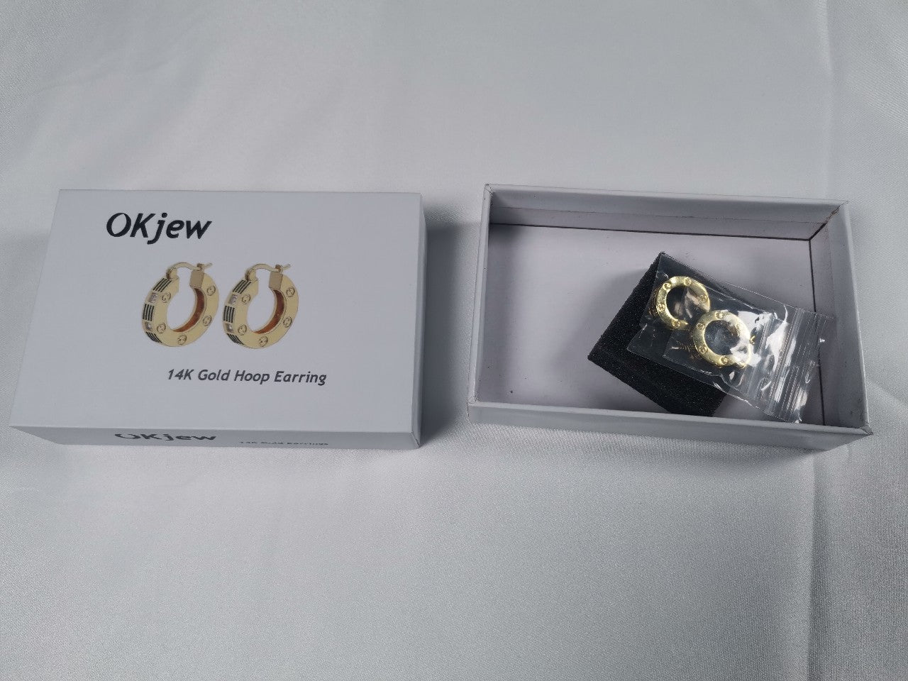 Okjew 14K Gold Elegant Hoop Earrings For Women Girls