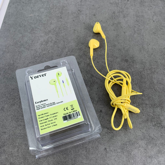 Yoever Blue 3.5mm Jack Wired Earphones with Microphone, Yellow