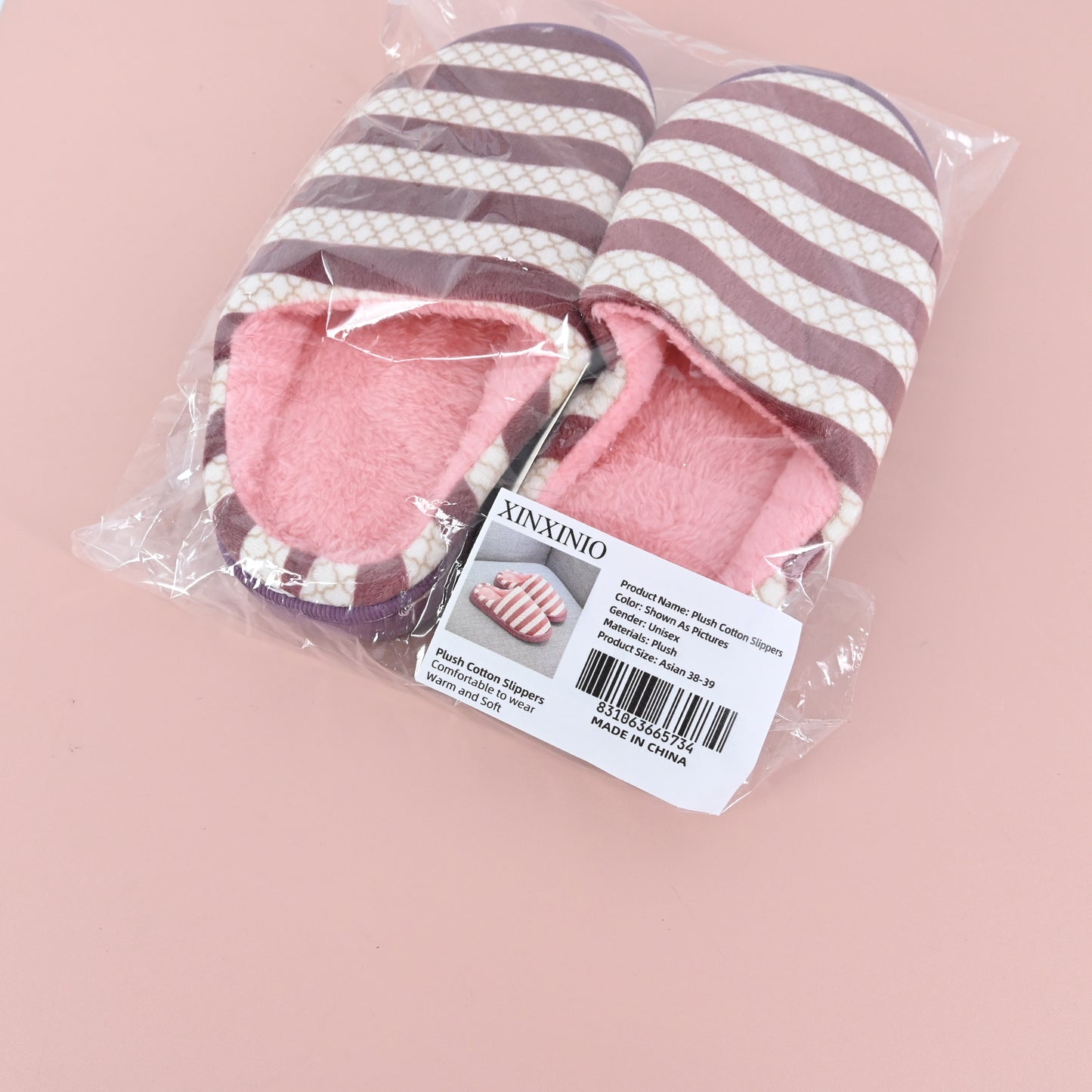 XINXINIO Winter Warm Cotton Slippers Footwear Soft Non-slip Indoor House Footwear