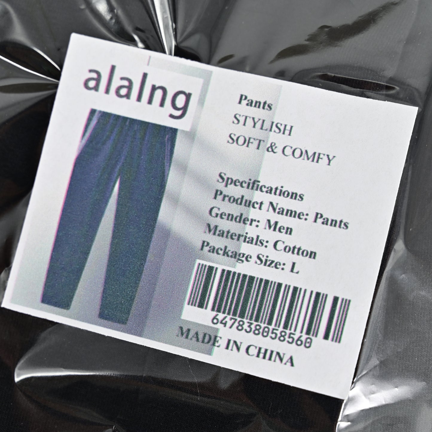 ALALNG Cotton Sweatpants Men and Women Long Pants Jogger Trousers