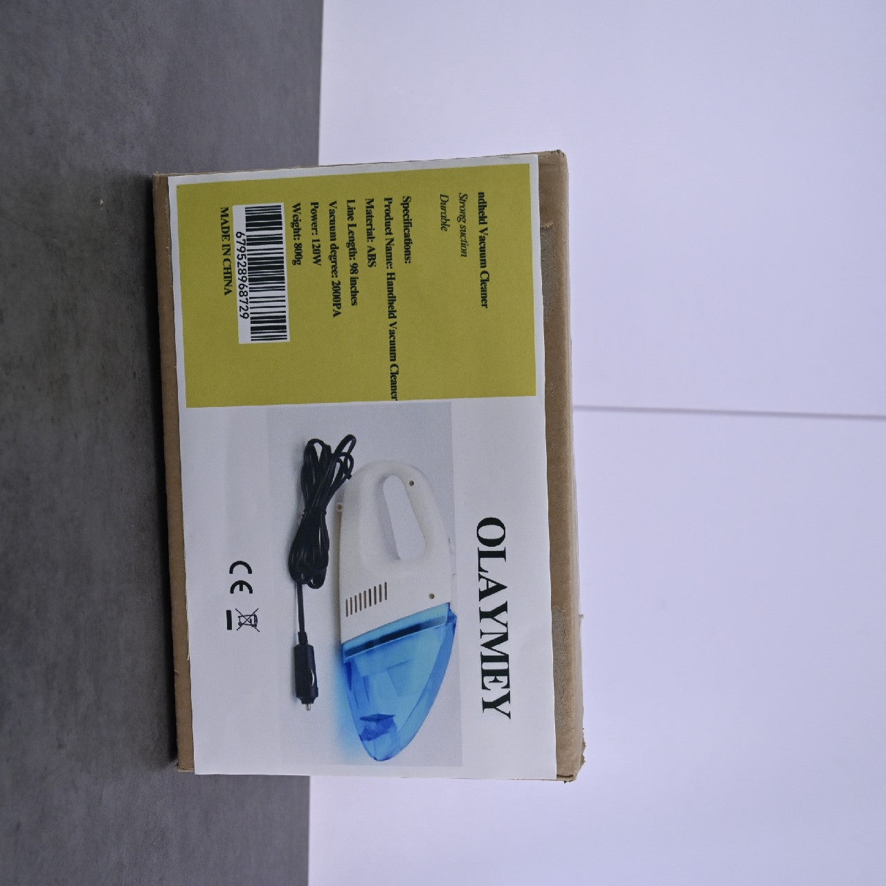 OLAYMEY Handheld Car Vacuum Cleaner With Wired Power Cord in Blue