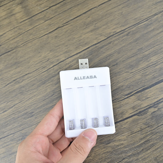 ALLEASA 4 Charging Slots Battery Chargers for AA/AAA Rechargeable Batteries