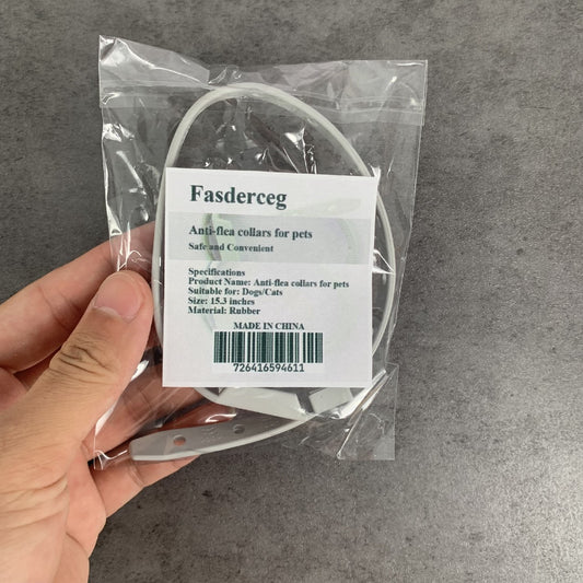 Fasderceg Pet Collars, Anti Flea Collars Adjustable Pet Collars, White