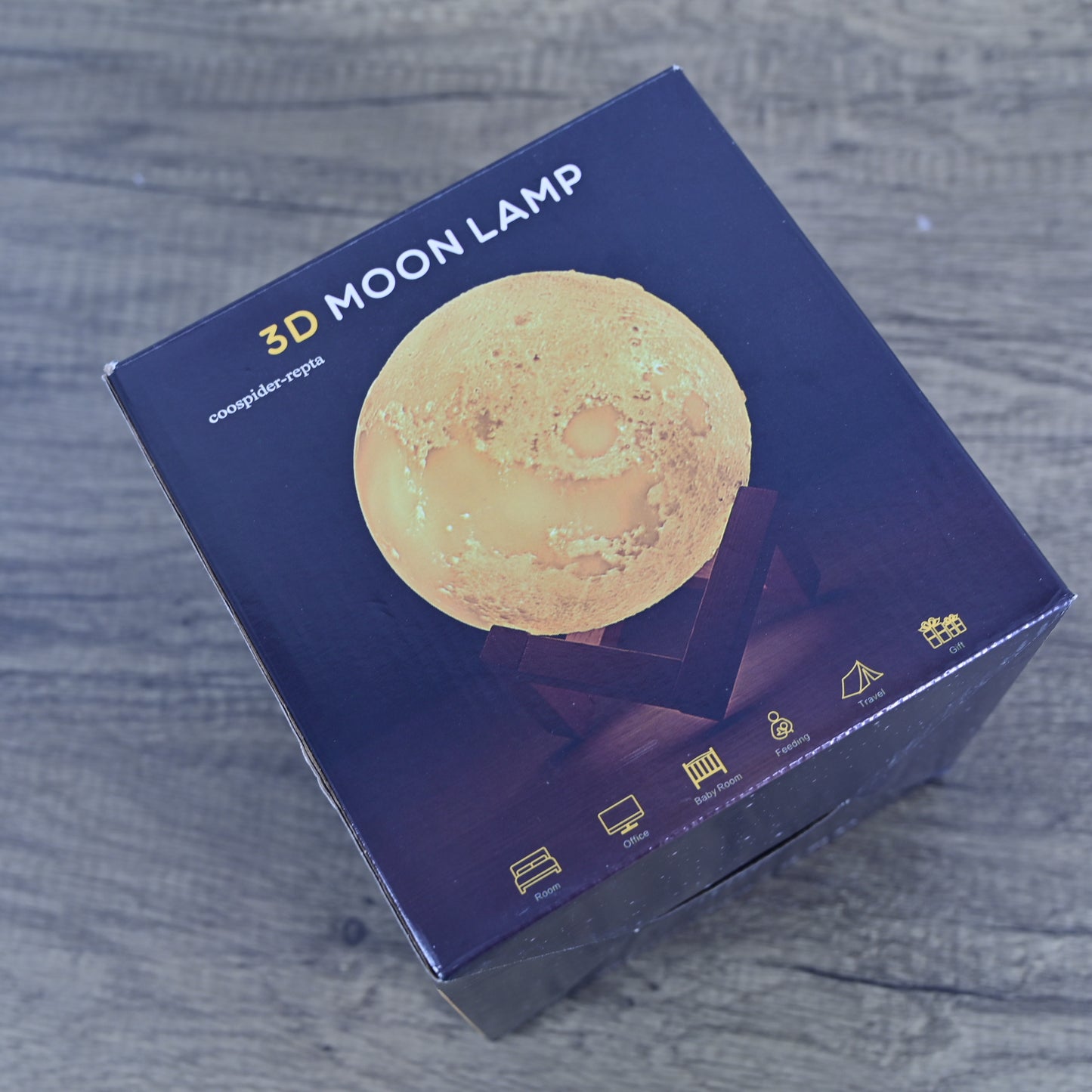 coospider-repta 3D Printing Moon Lamp Kids Night Light Bedroom Decor As Gifts