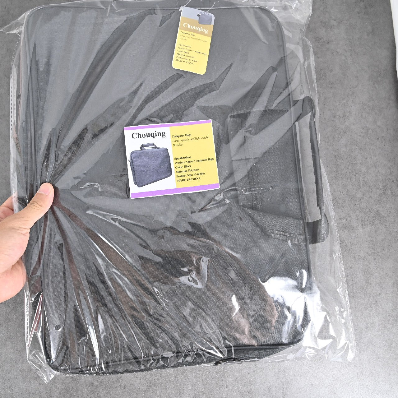 Chouqing Protective Computer Bags Business Office Professional Laptop Bag in Black