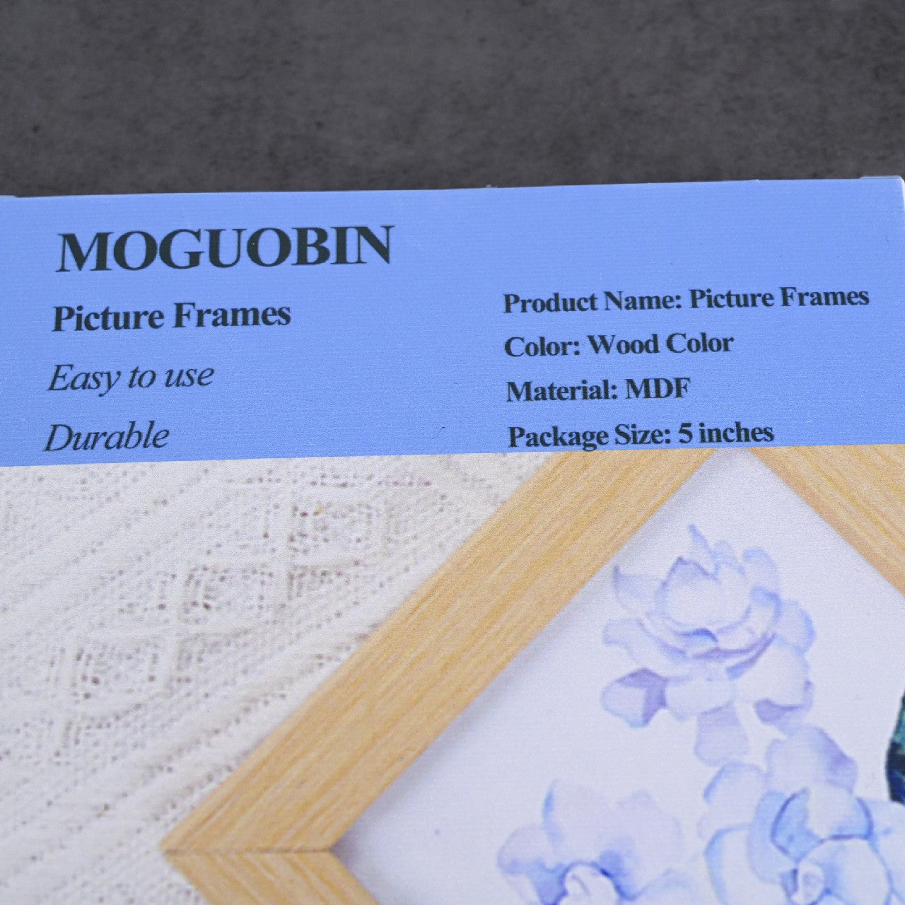 MOGUOBIN 5 Inches MDF Photo Frame Wood Color Picture Frame for Room Ornament