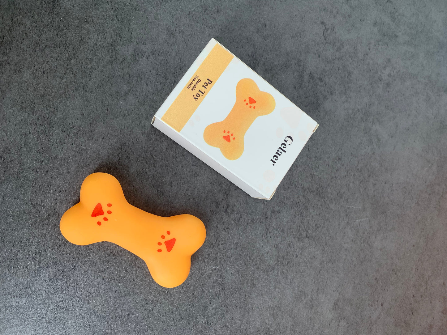 Gelaer Vinyl Dog Bone Toy Chew Toys for Dogs in Yellow