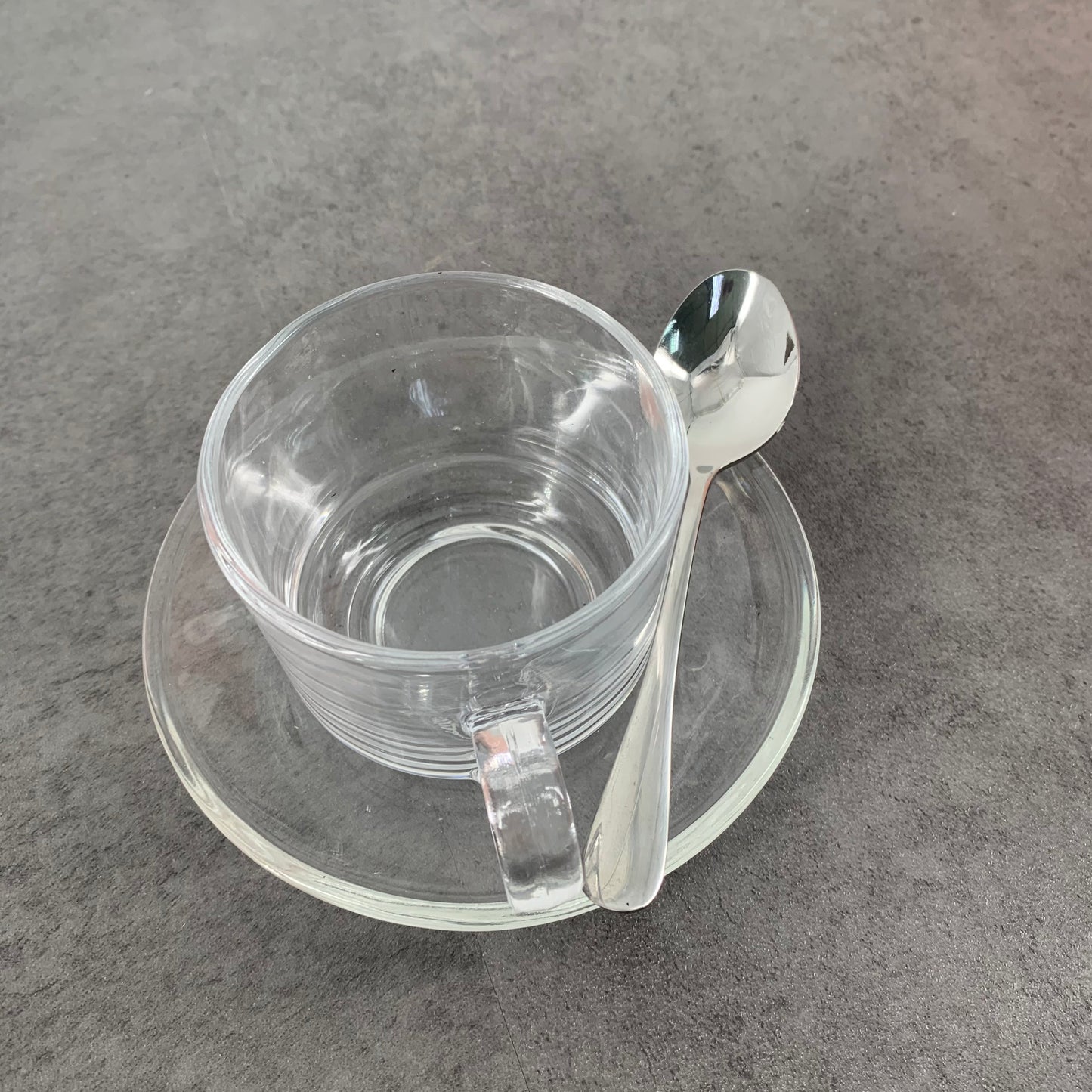 MCDKBLK Transparent Glass Coffee Cup Flower Tea Cup with Handle Cafe Simple Glass Cup and Saucer Household Set