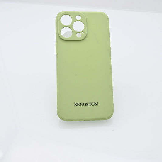 SENGSTON Green Liquid Silicone Cell Phones Protective Cases for iPhone 14 Pro