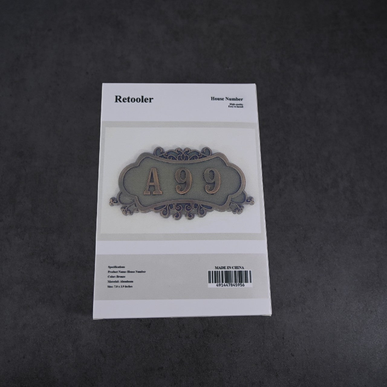 Retooler House Numbers of Metal, Non-luminous