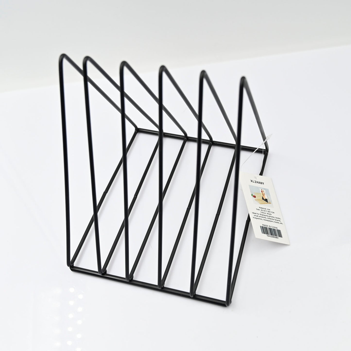 XLIHAWY Magazines Storage Rack Metal Book Shelf Home Living Room Decor