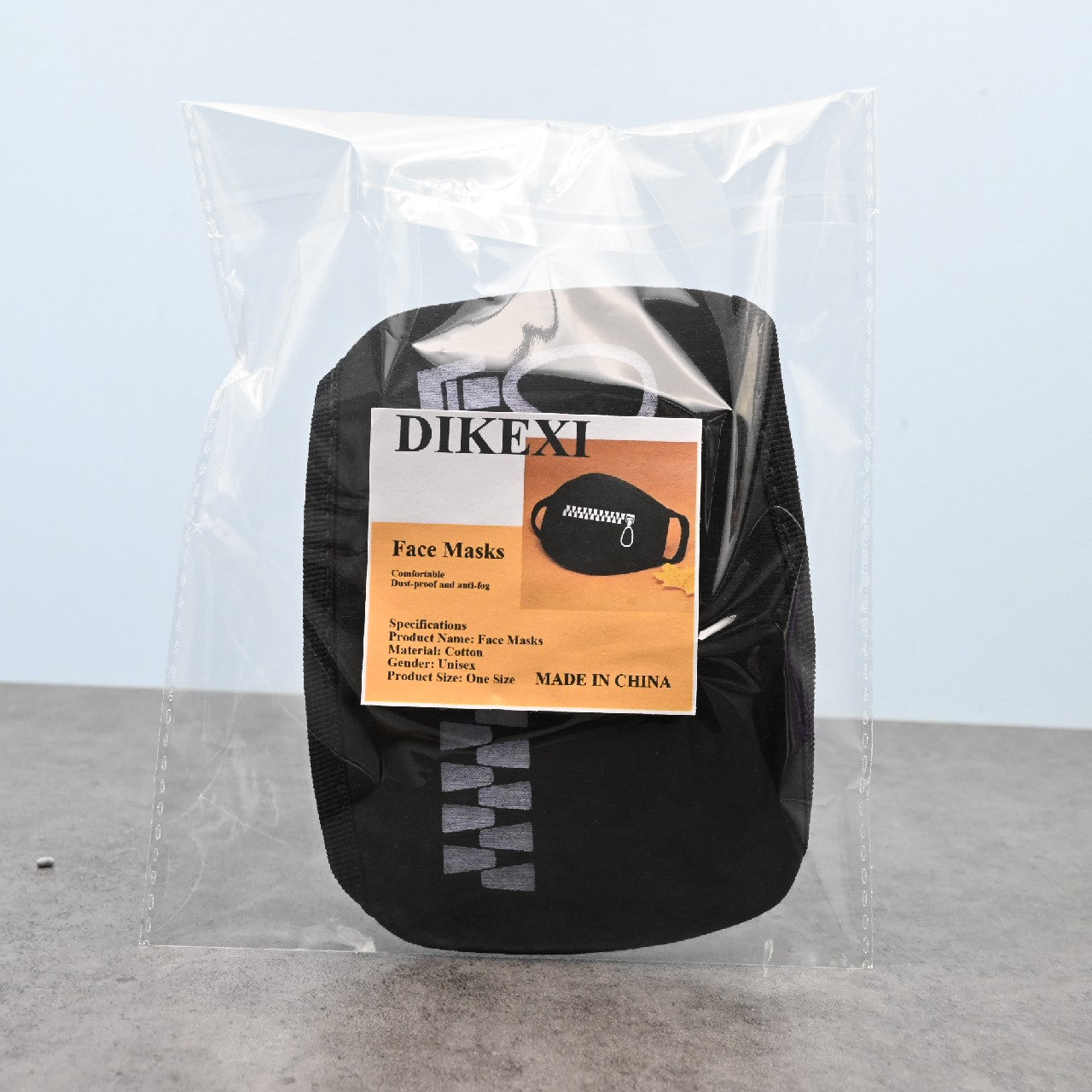 DIKEXI Disposable Face Masks 3-Ply Filter Earloop Mouth Cover in Black