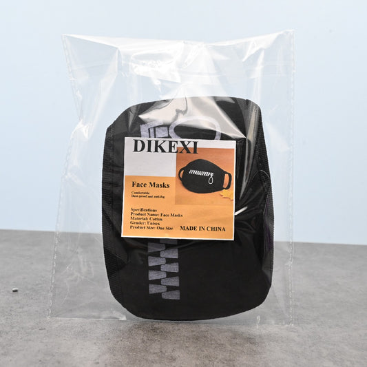 DIKEXI Disposable Face Masks 3-Ply Filter Earloop Mouth Cover in Black
