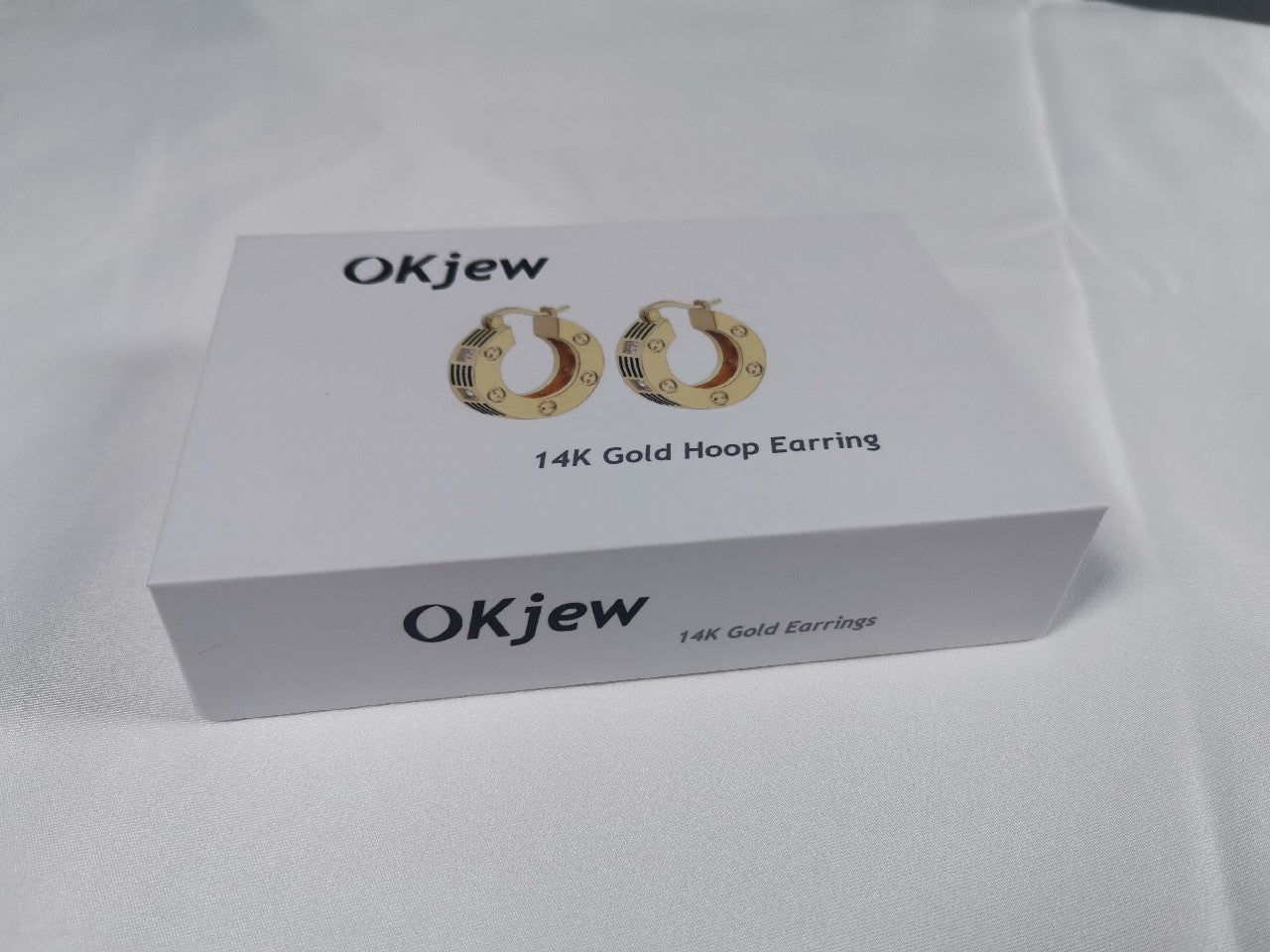 Okjew 14K Gold Elegant Hoop Earrings For Women Girls