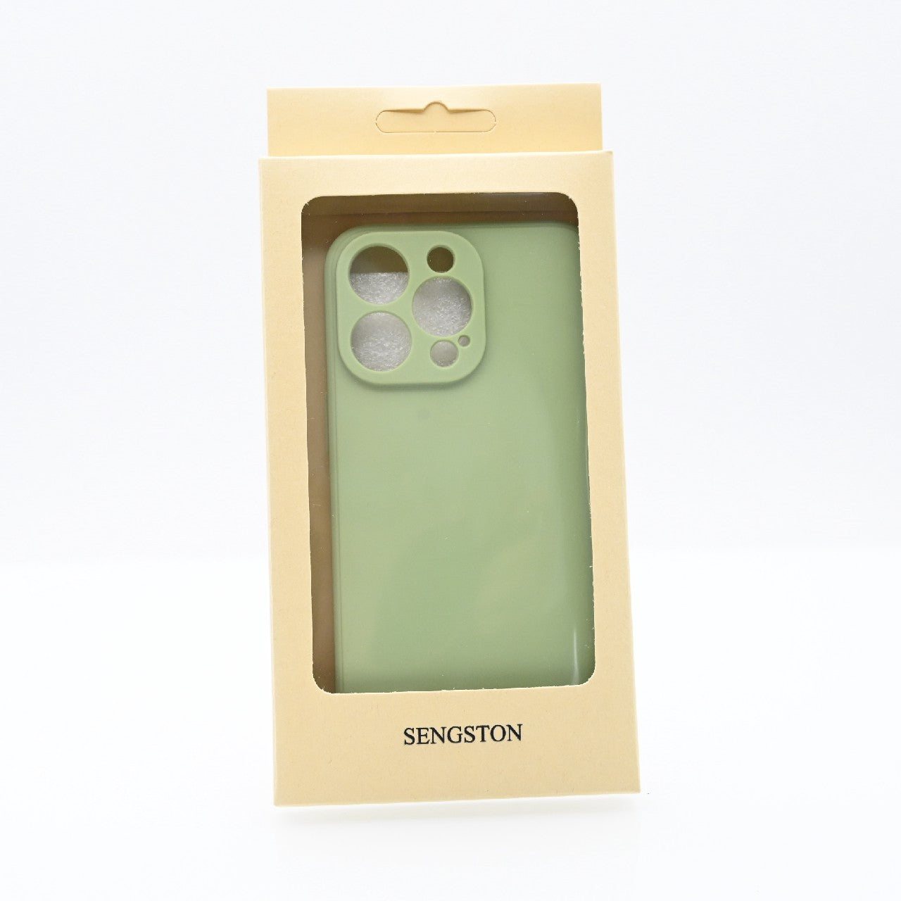 SENGSTON Green Liquid Silicone Cell Phones Protective Cases for iPhone 14 Pro