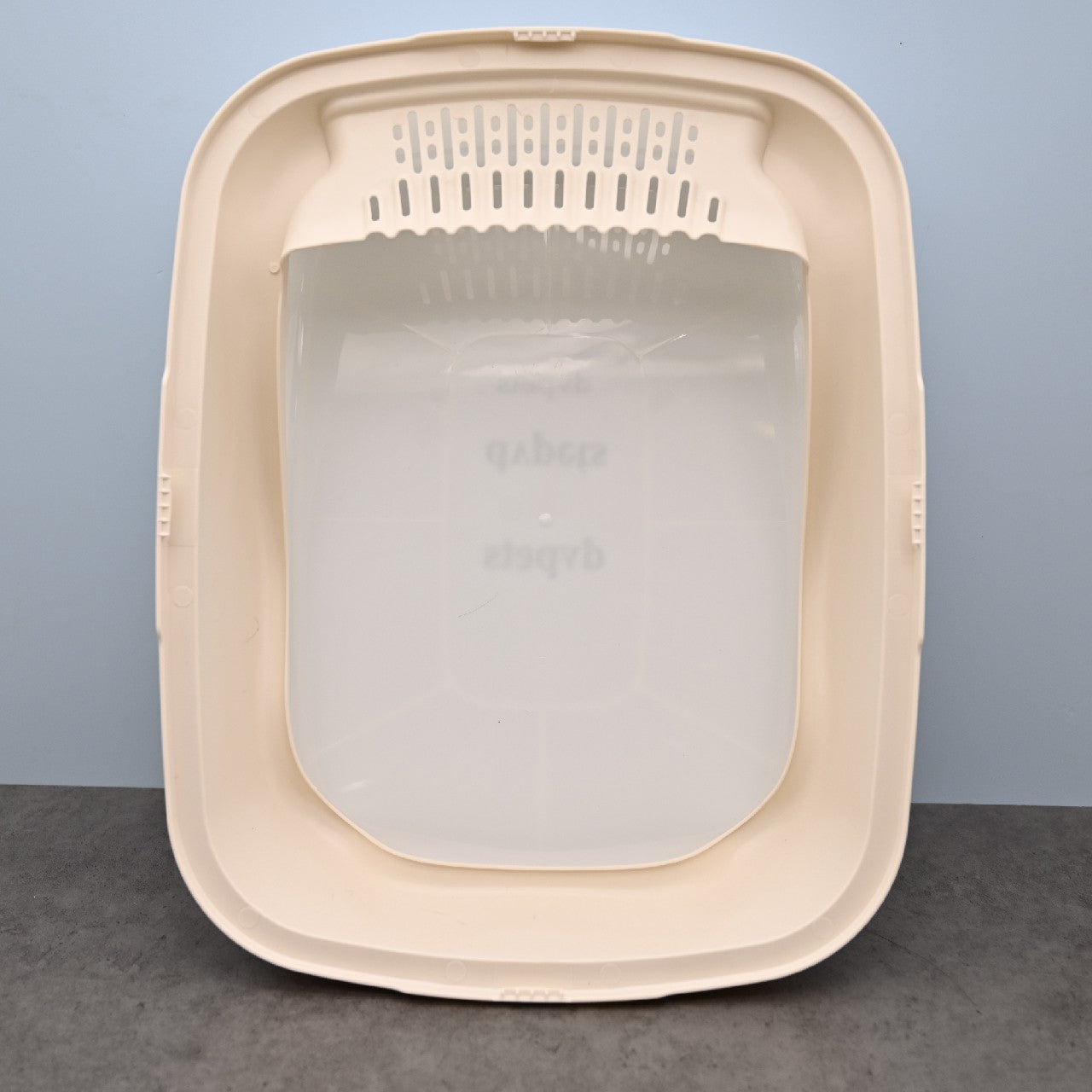 dvpets PP Cat Litter Box with Filter Sand Pedal Odor-Resistant Beige and White
