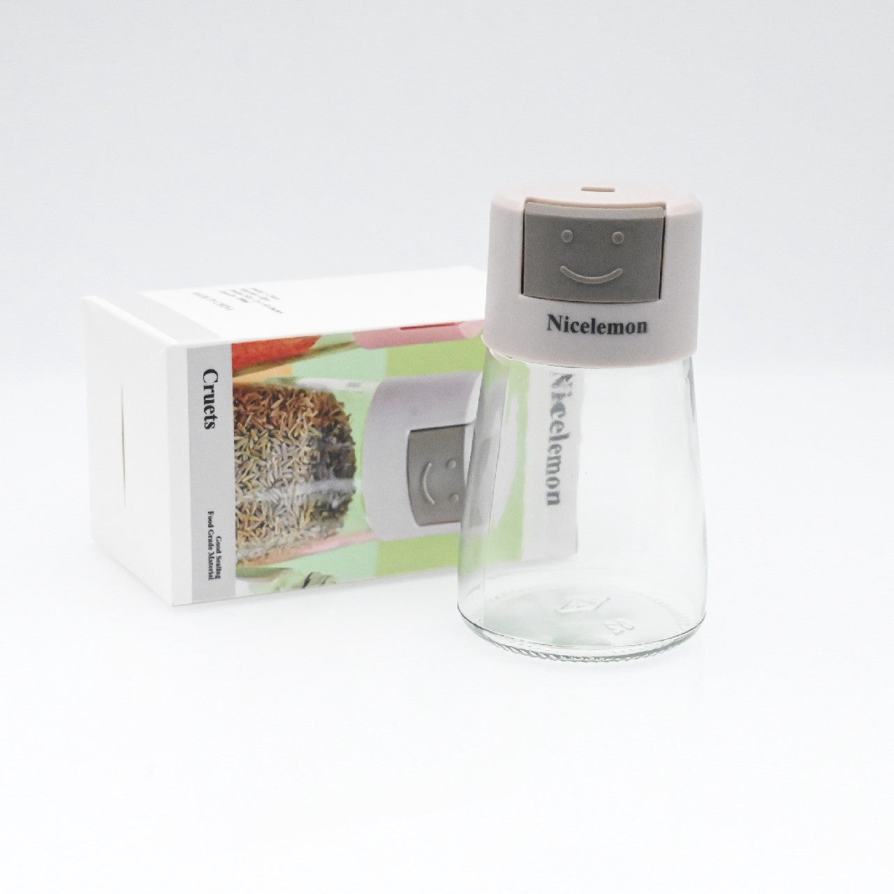 Nicelemon Press-type Glass Cruets Leak-proof Cruets Bottle Plastic Cover