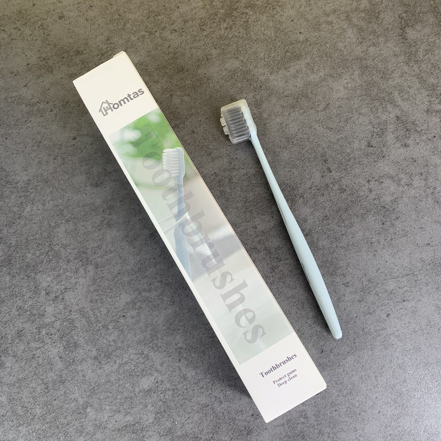 Homtas Clean Toothbrush Blue Toothbrush, Medium Toothbrush for Adults, 1 Pack