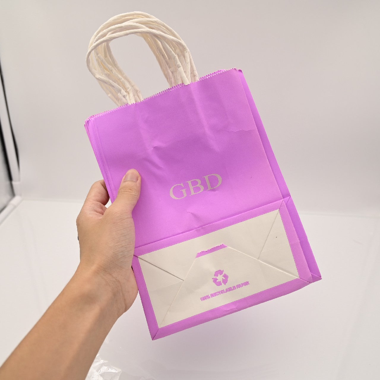 GBD Paper Party Favors Bags with Handles for Birthday Wedding Gift, Pink