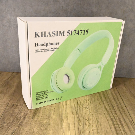 KHASIM 5174715 Green Wireless Bluetooth Headphone Head-Mounted Headset for Sports Game